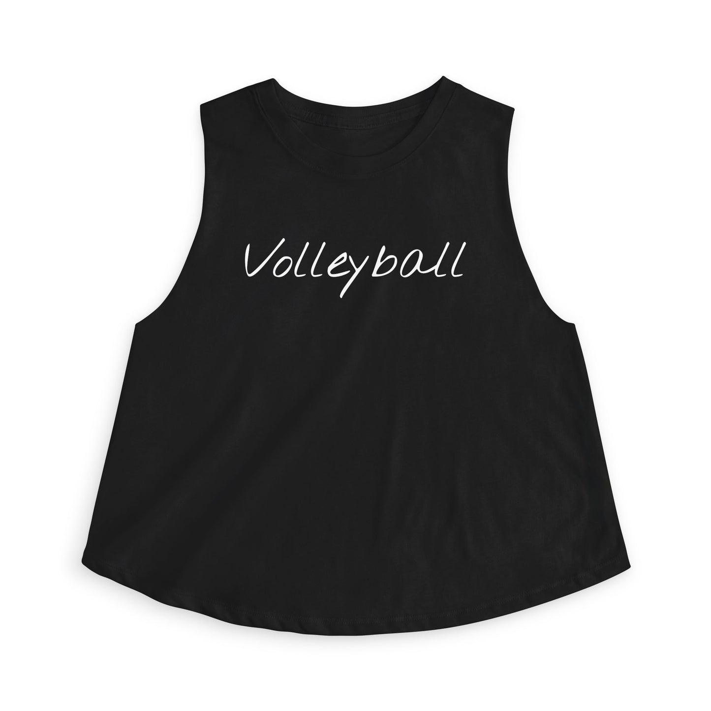 Women's Volleyball Crop Tank - Solid Black