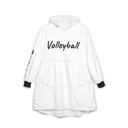 White Volleyball Hooded Blanket - Cozy Team Spirit Pullover