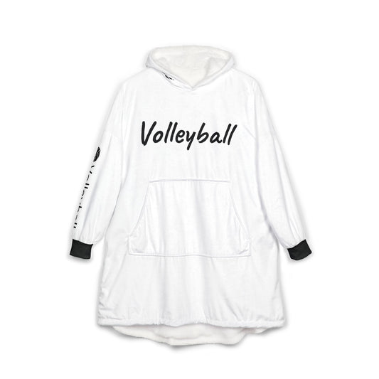White Volleyball Hooded Blanket - Cozy Team Spirit Pullover