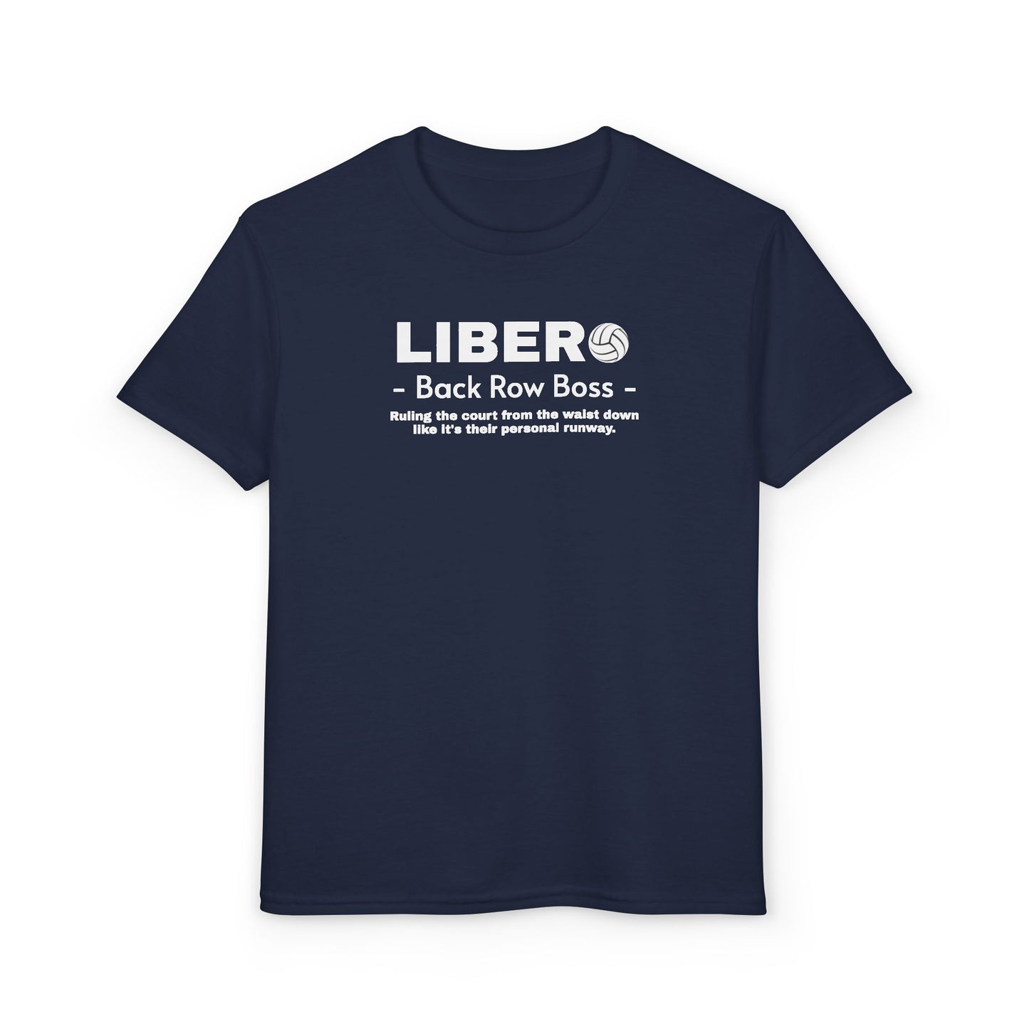 Youth Libero Volleyball T-Shirt — "Back Row Boss" Athletic Tee