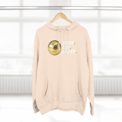 Pass. Set. Crush. Volleyball Hoodie