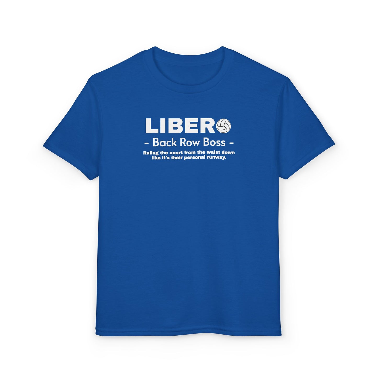 Youth Libero Volleyball T-Shirt — "Back Row Boss" Athletic Tee