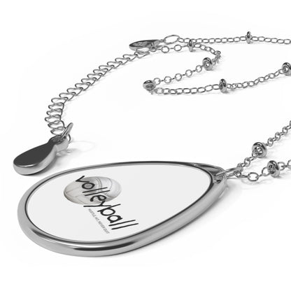 Volleyball Oval Pendant Necklace
