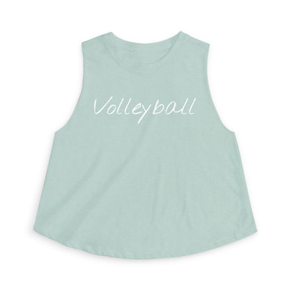 Women's Volleyball Crop Tank - Heather Dusty Blue