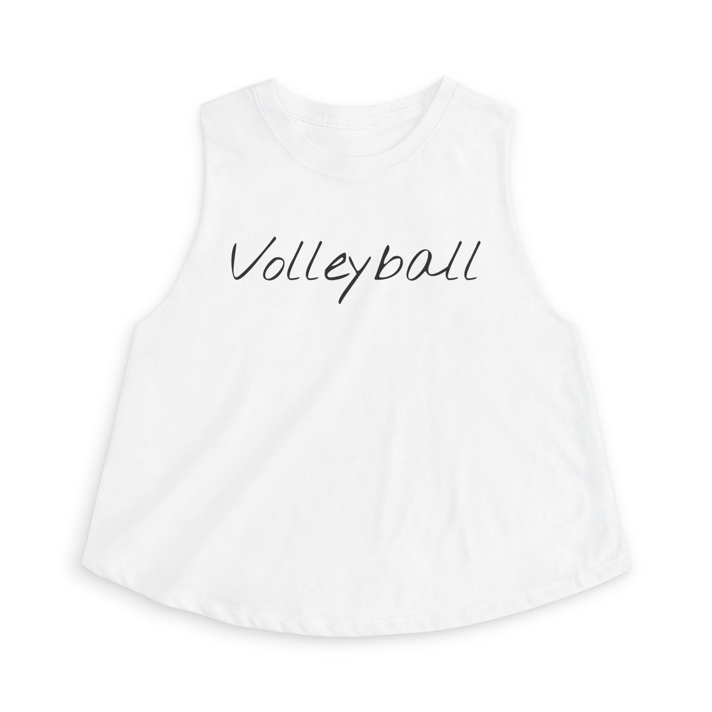 Women's Volleyball Crop Tank - Solid White Blend