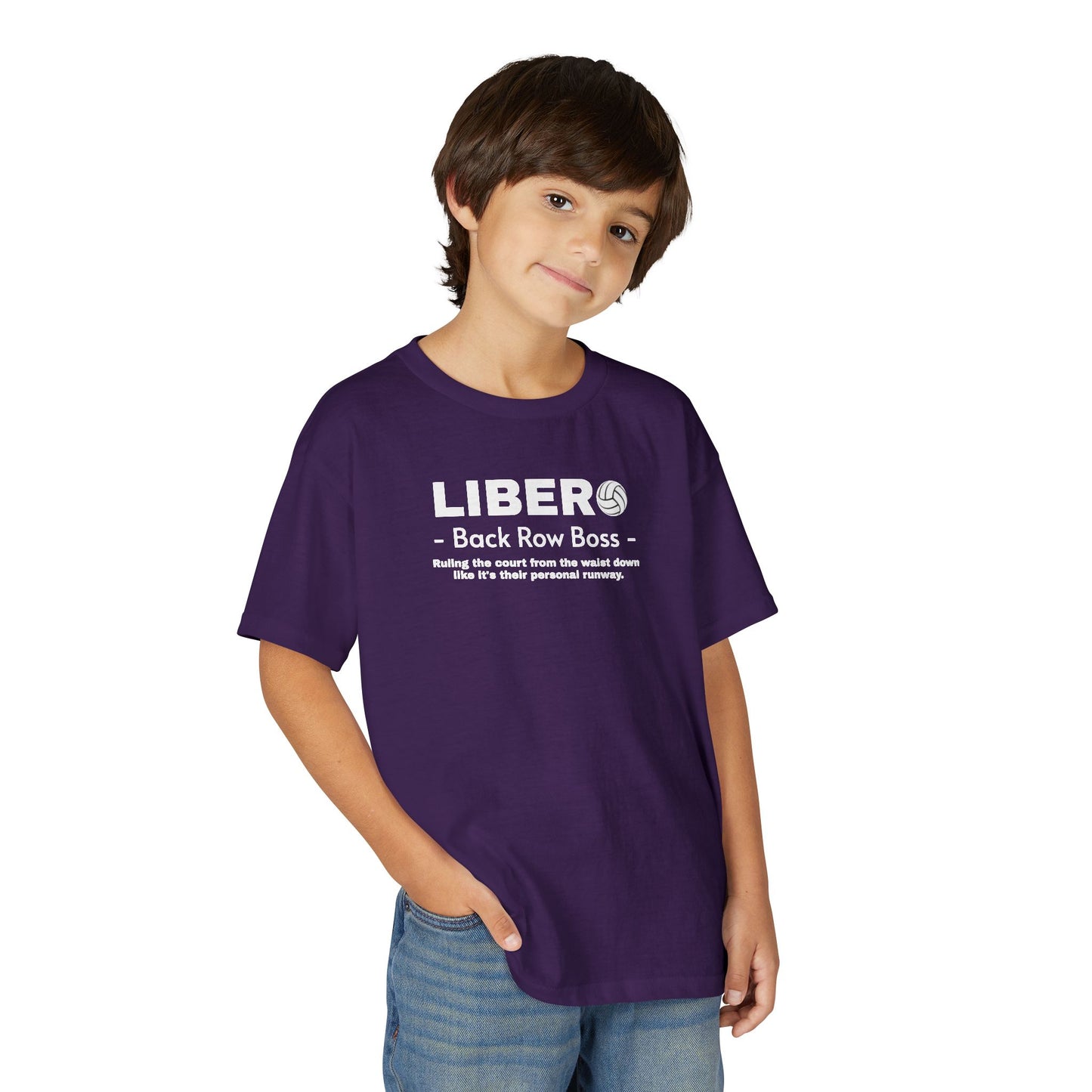 Youth Libero Volleyball T-Shirt — "Back Row Boss" Athletic Tee