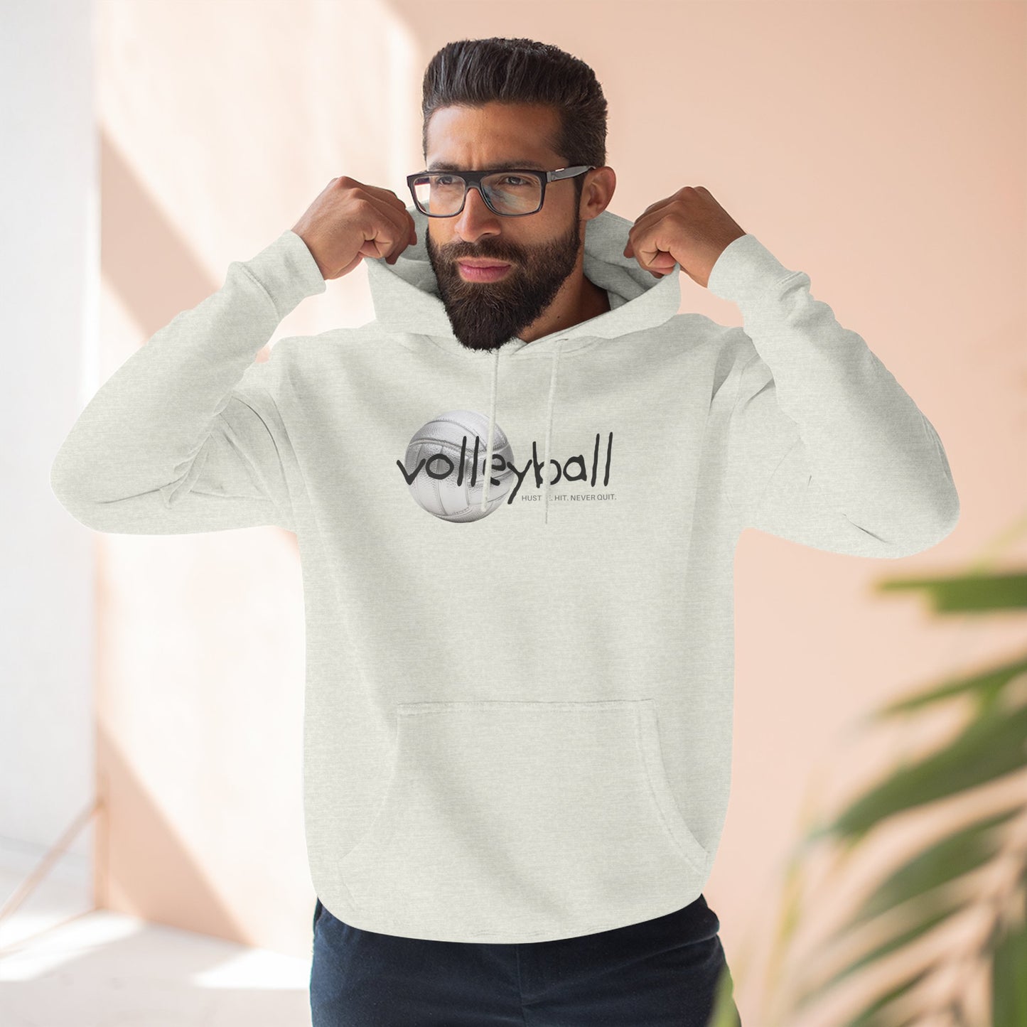 Hustle. Hit. Never Quit. Volleyball Hoodie