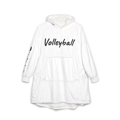 White Volleyball Hooded Blanket - Cozy Team Spirit Pullover