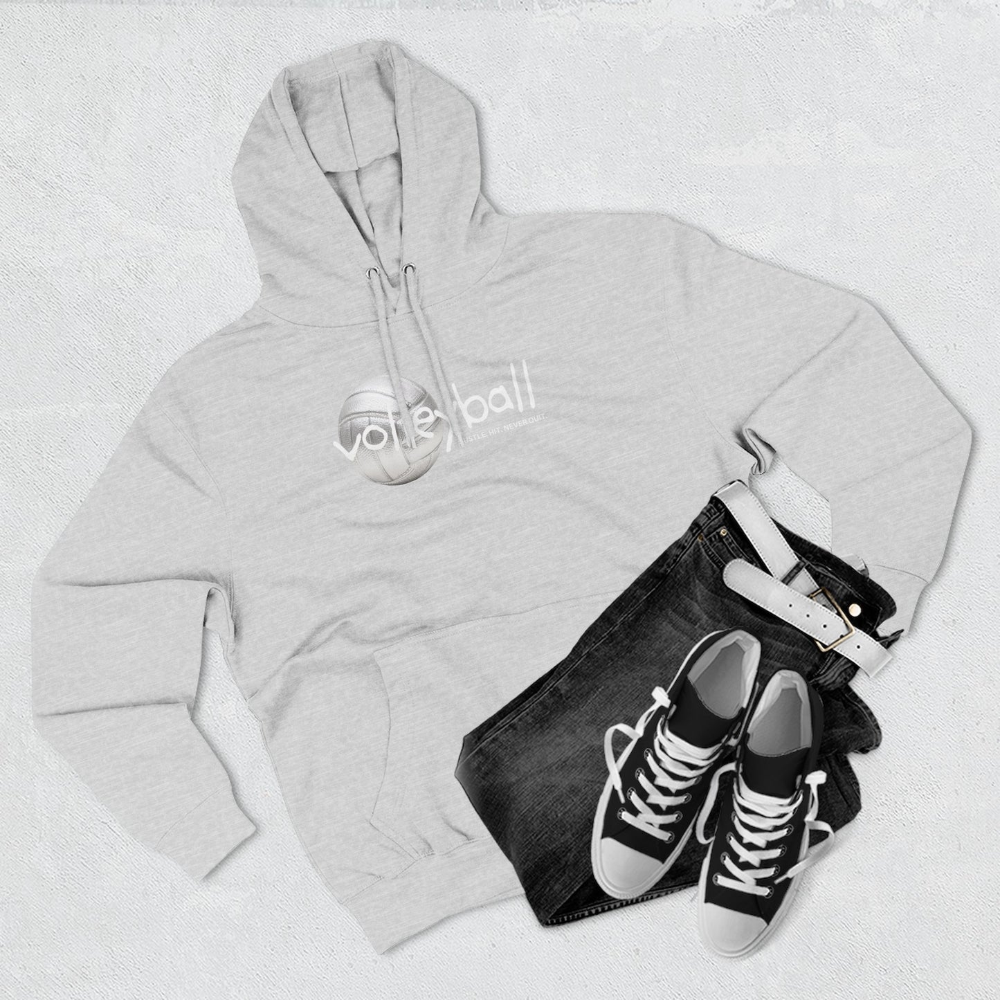 Hustle. Hit. Never Quit. Volleyball Hoodie